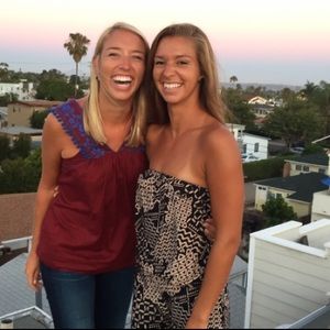 Cute strapless jumpsuit!